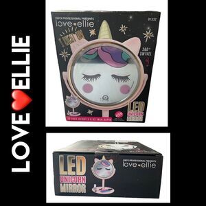 Love Ellie Onyx LED Unicorn Makeup Mirror with Storage  USB Charge Dimmable